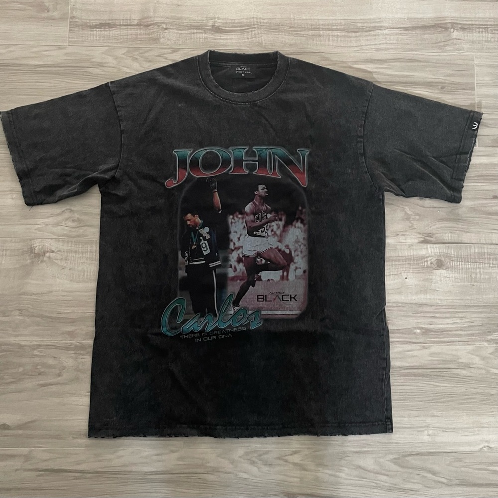 Actively Black John Carlos Vintage Tee Oversize fit small